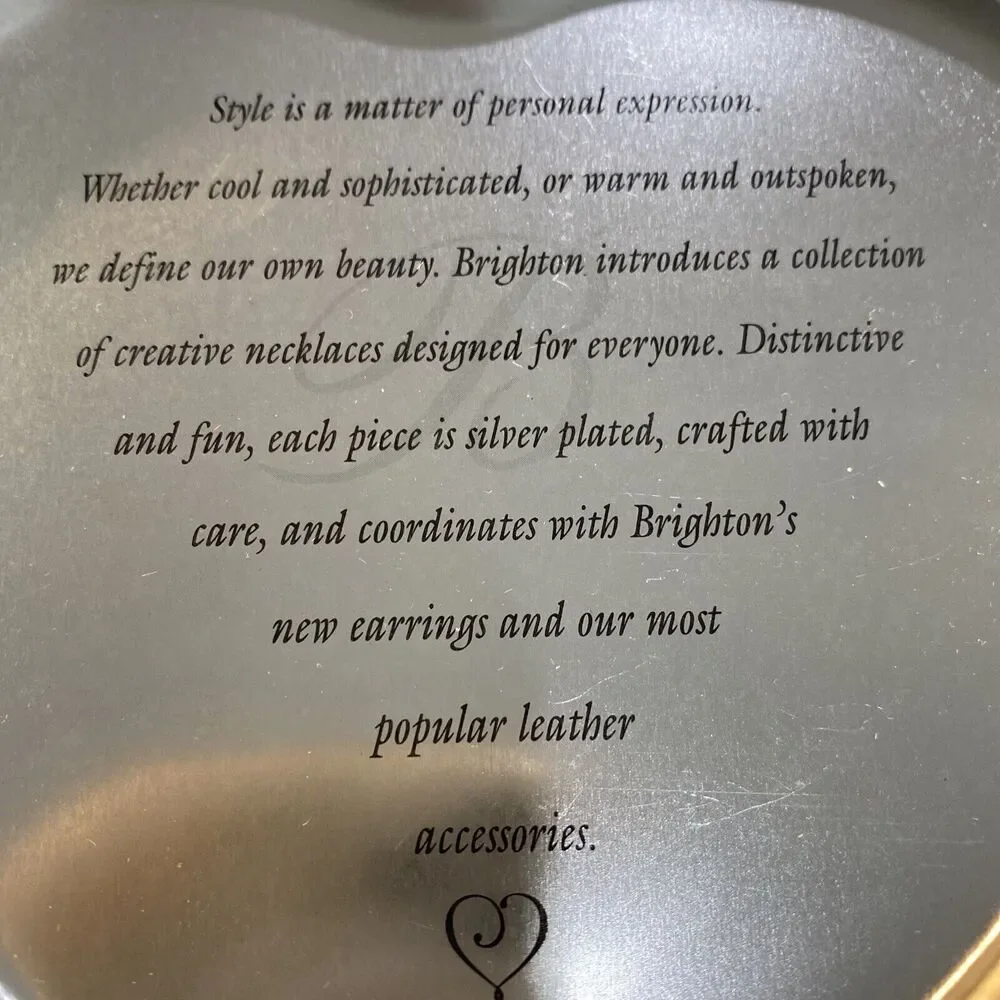 Brighton Heart Shaped Box Jewelry Keepsake Gift Metal Tin Empty Container 5.5”
